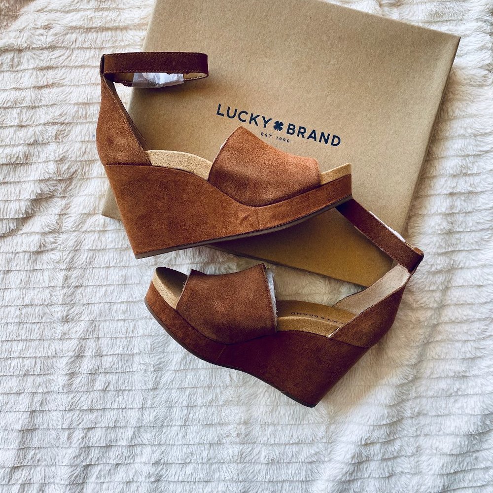 Lucky brand Suede umber wedge
